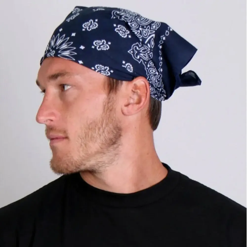 NWT Hot Leathers BAP1008 Classic Navy Paisley Bandana